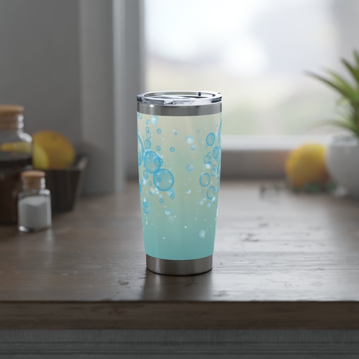 Water Bubble Bliss – Amber Coast | 20oz Tumbler (Effortless Calm Collection)