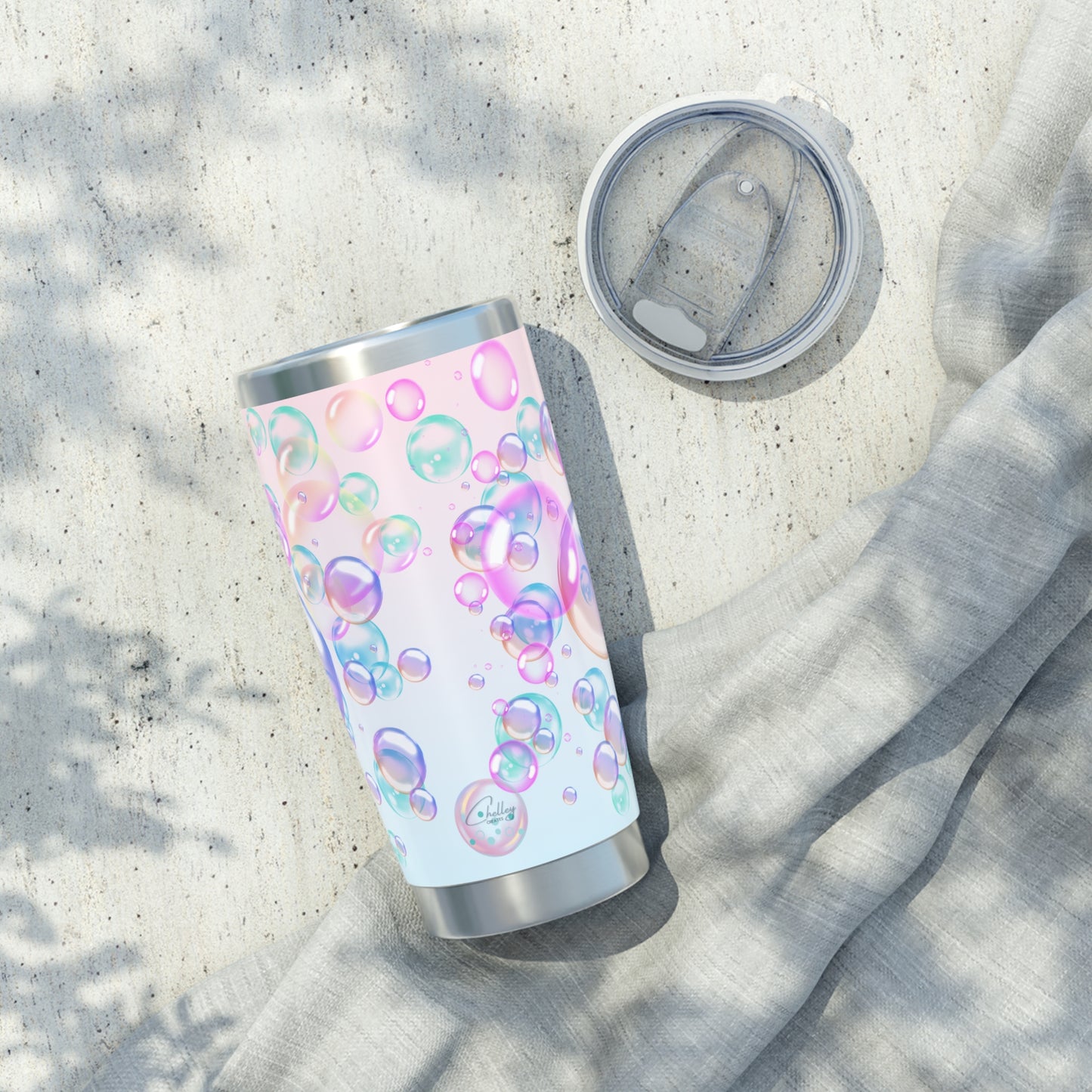 Air Bubble Bliss – Blush Horizon | 20oz Tumbler (Effortless Calm Collection)
