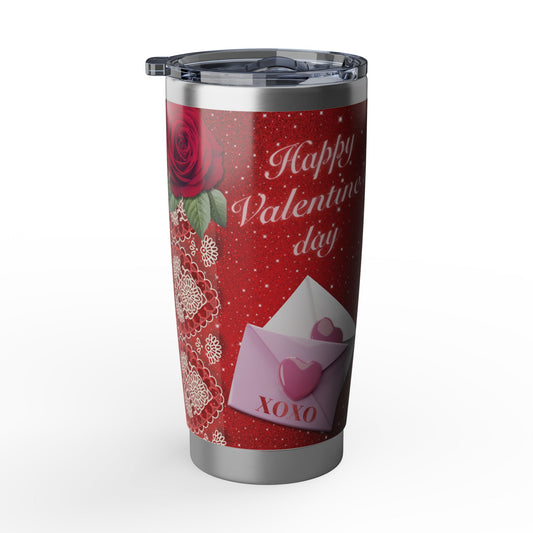 Happy Valentine's Day | Rose & Love Letter 20oz Tumbler