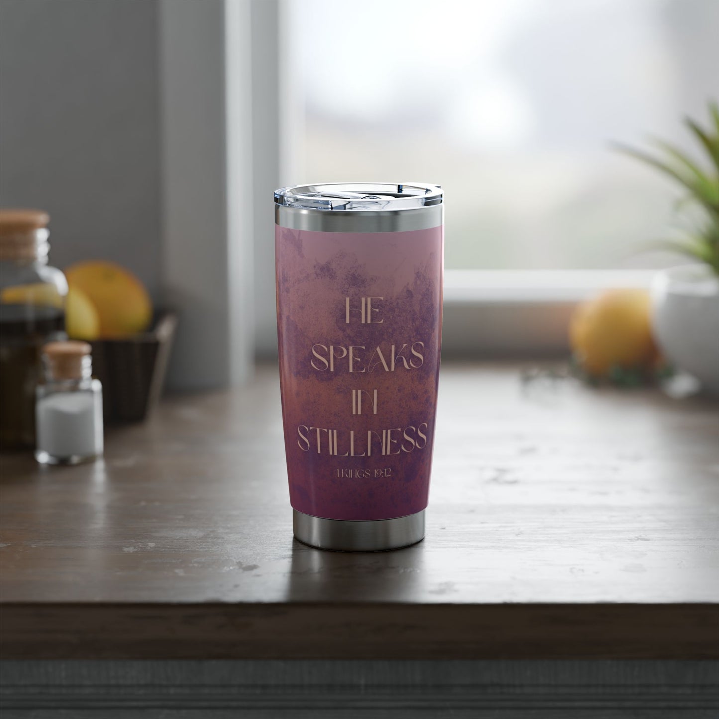 Faith in Stillness (Coral/Purple) – A 1 Kings 19:12 Series