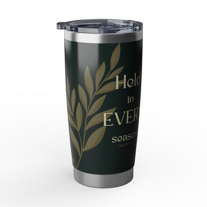 Held in Every Season | Isaiah 41:10 Faith Tumbler Dark Olive