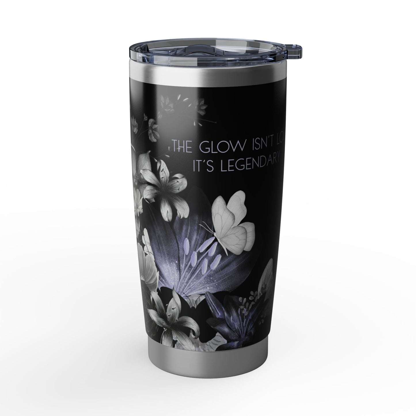 Nocturnal Bloom w/ text | 20oz Floral Tumbler