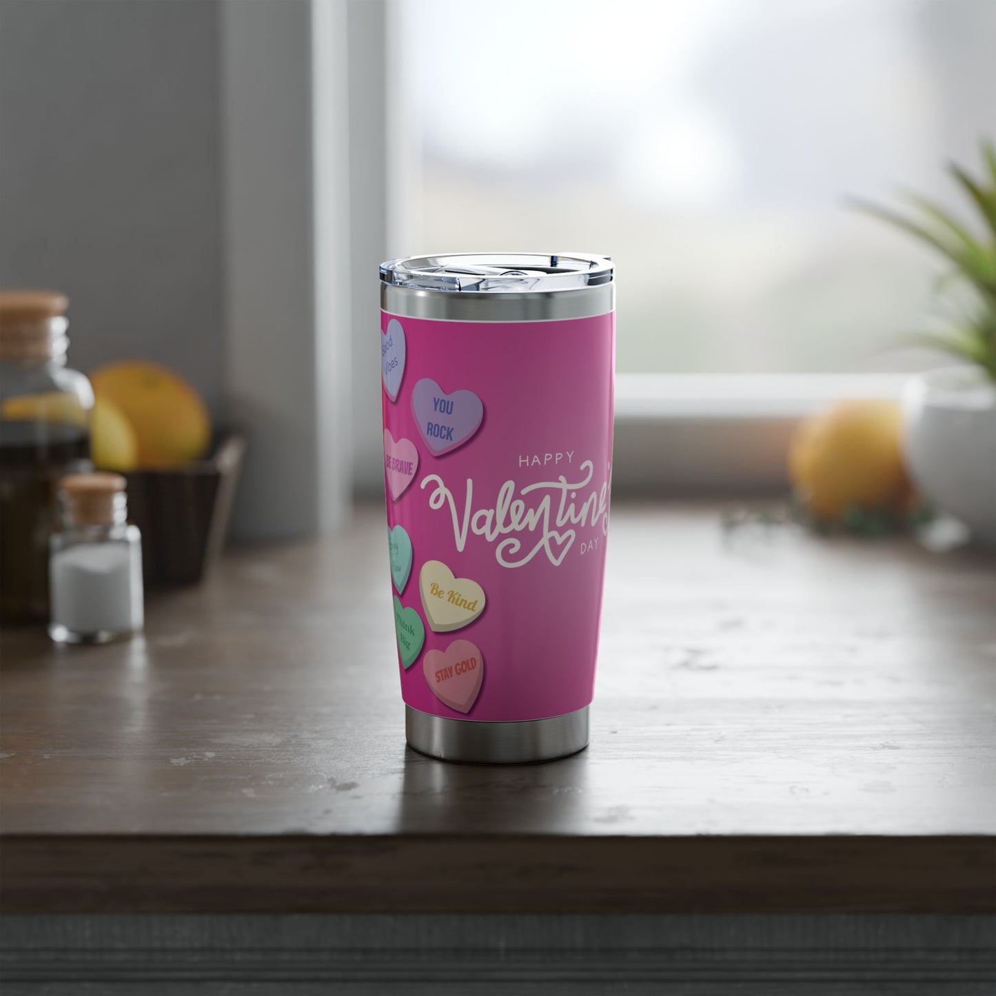 Happy Valentine's Day | Positive Conversation Hearts 20oz Tumbler