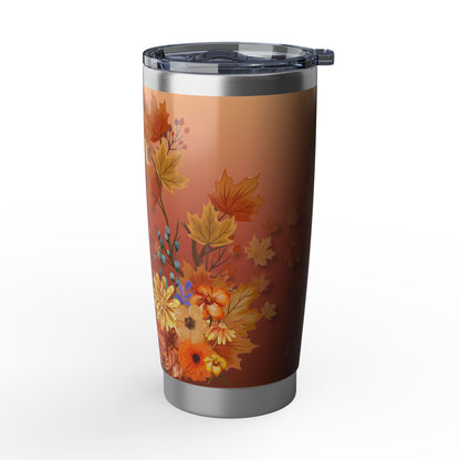 Autumn Blooms 20oz Tumbler — 'Season of Bloom & Breeze' Fall Travel Mug