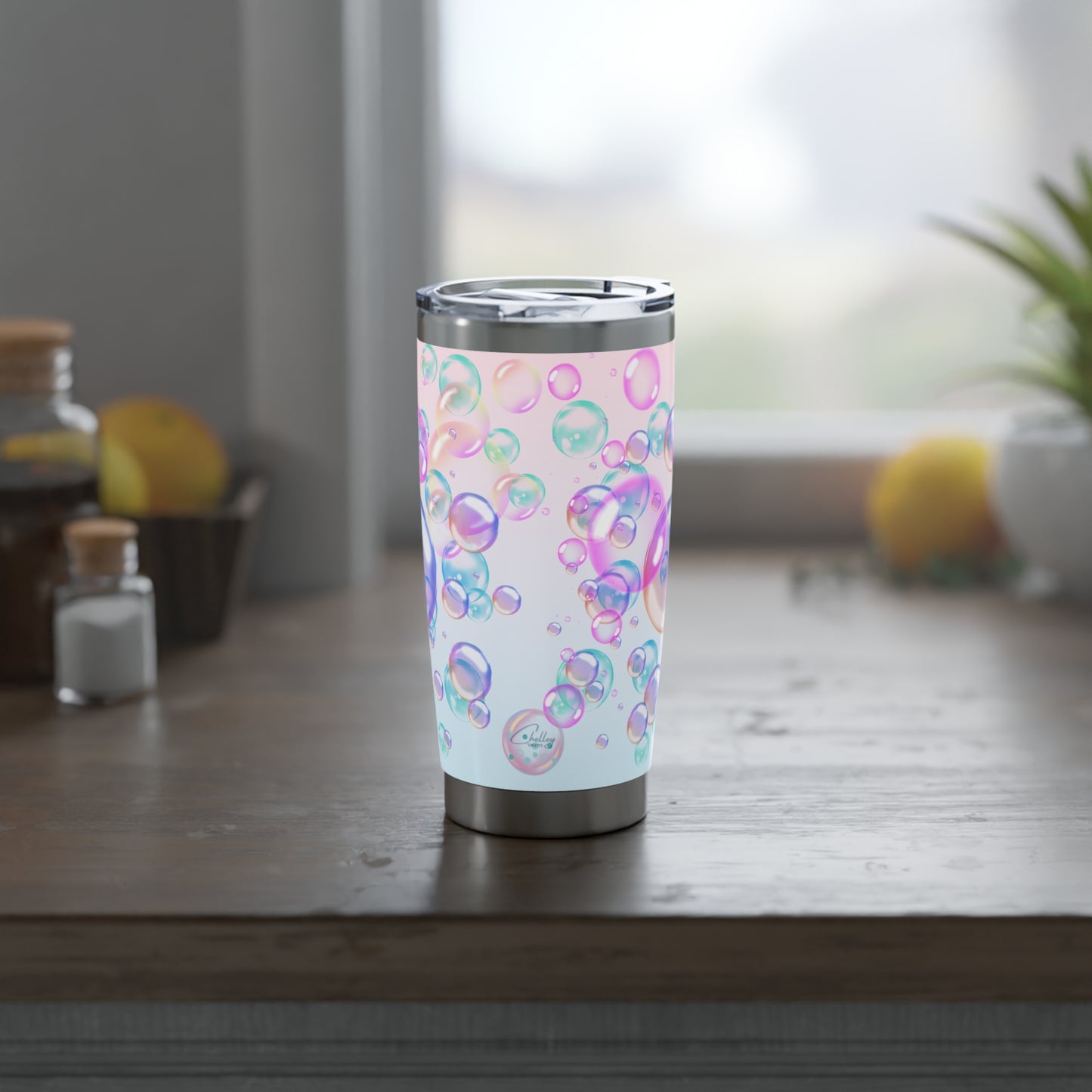 Air Bubble Bliss – Blush Horizon | 20oz Tumbler (Effortless Calm Collection)