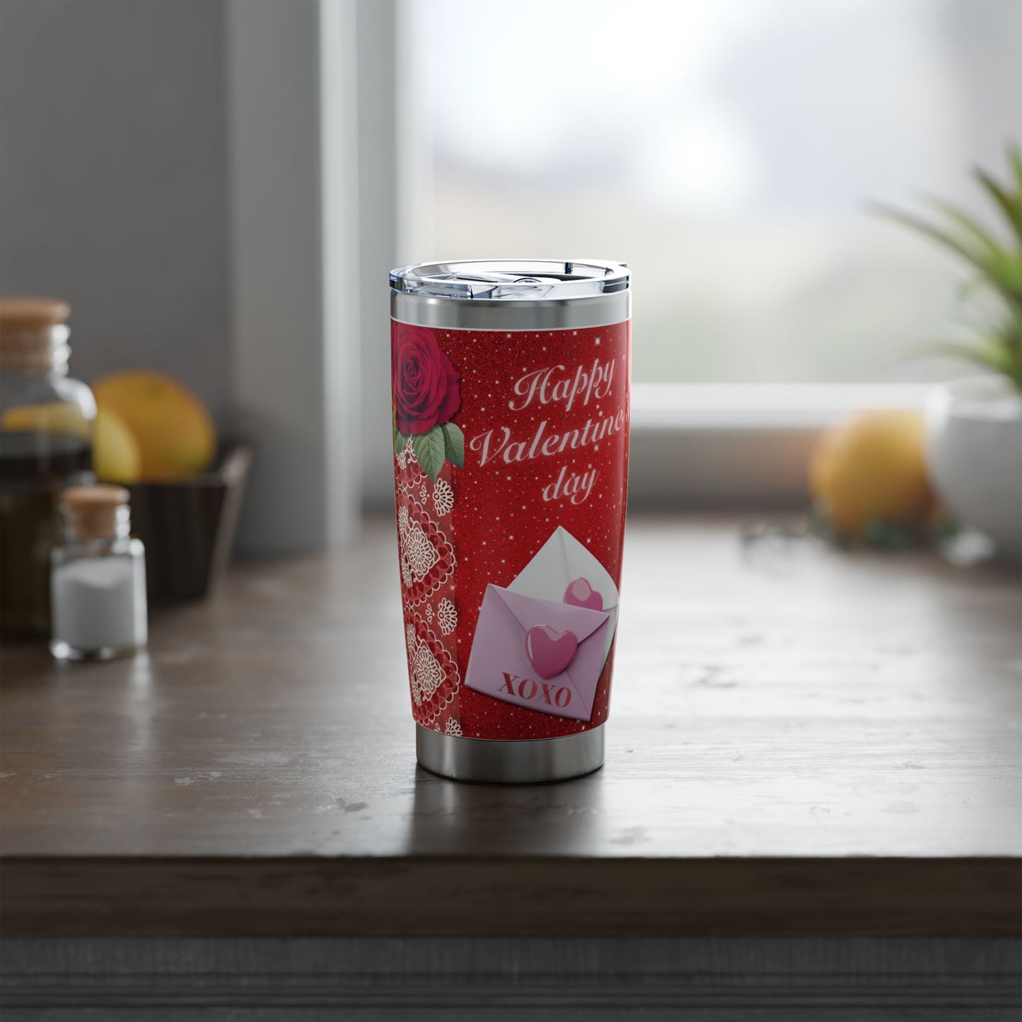 Happy Valentine's Day | Rose & Love Letter 20oz Tumbler
