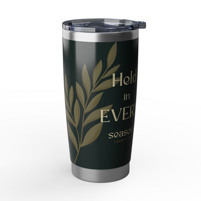 Held in Every Season | Isaiah 41:10 Faith Tumbler Dark Olive