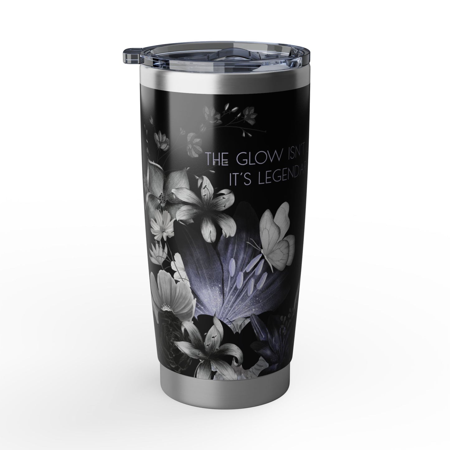 Nocturnal Bloom w/ text | 20oz Floral Tumbler