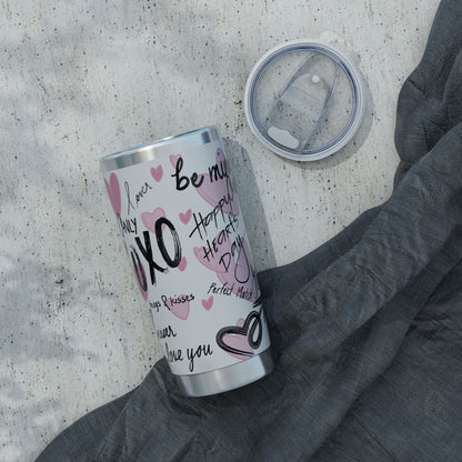 XOXO | White – Hearts Modern Valentine's Typography 20oz Tumbler