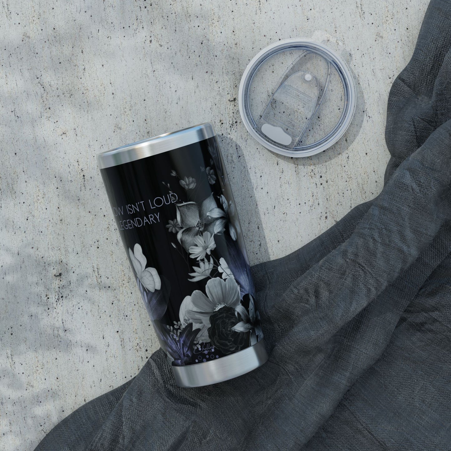 Nocturnal Bloom w/ text | 20oz Floral Tumbler