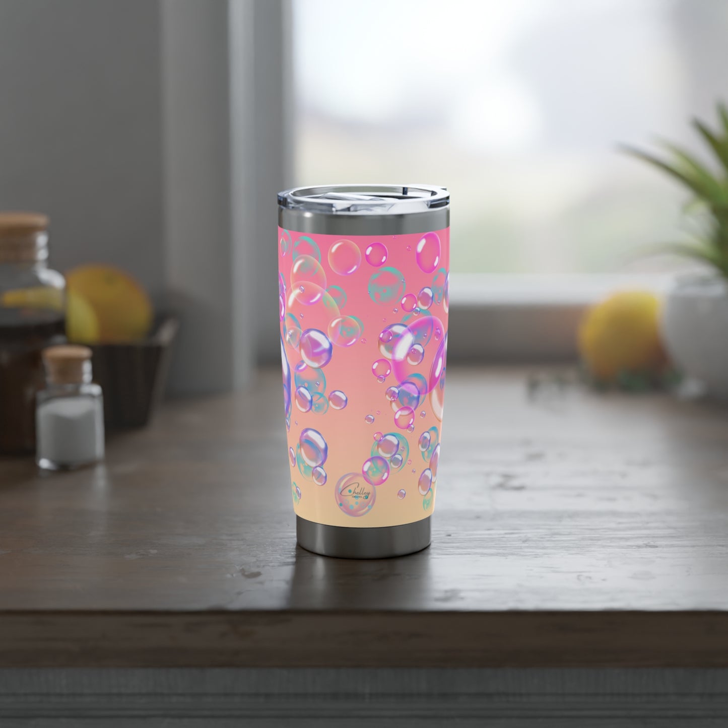 Air Bubble Bliss – Amber Drift | 20oz Tumbler (Effortless Calm Collection)