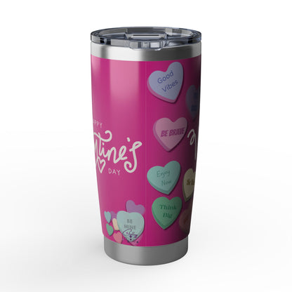 Happy Valentine's Day | Positive Conversation Hearts 20oz Tumbler