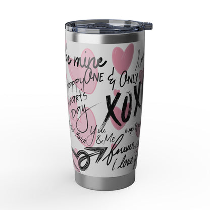 XOXO | White – Hearts Modern Valentine's Typography 20oz Tumbler
